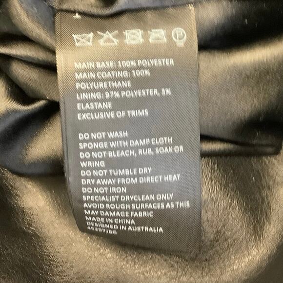 Bardot Junior Size 7-8 Black Chloe Faux Leather Ruffle Jacket Zip Front N1-18 - Picture 13 of 14